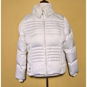 ZeroXposur Women Quilted Lightweight White Puffer Coat Jacket Large Down Filled
